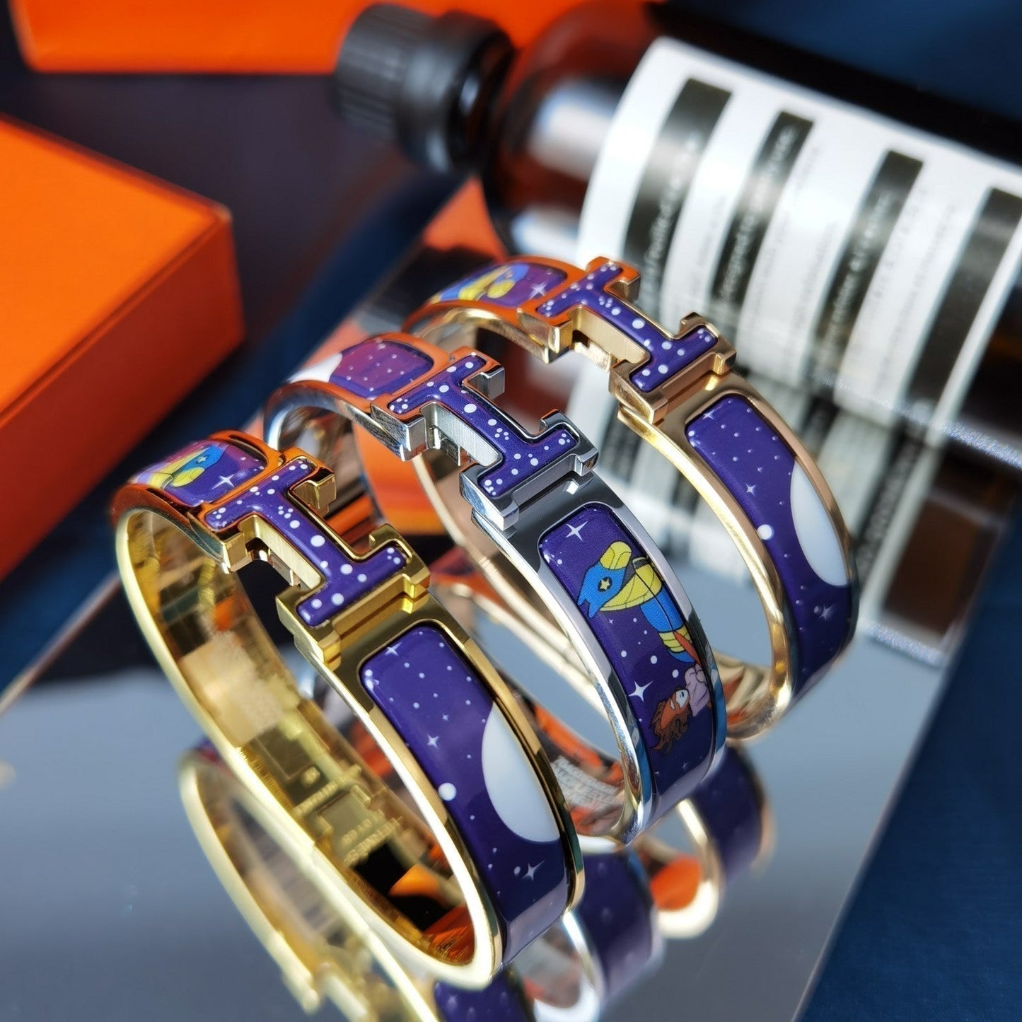 [Auream]H STAR AND MOON BRACELET 12MM