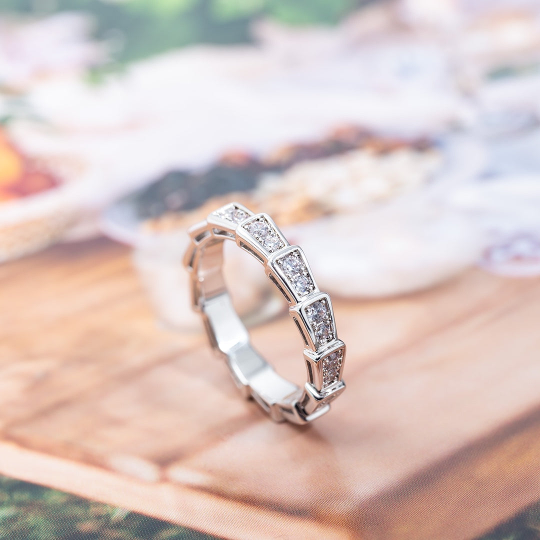 [Auream]SERPENTI RING SILVER DIAMOND PAVED 3MM