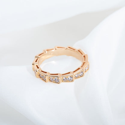 [Auream]SERPENTI RING PINK GOLD DIAMOND PAVED 3MM
