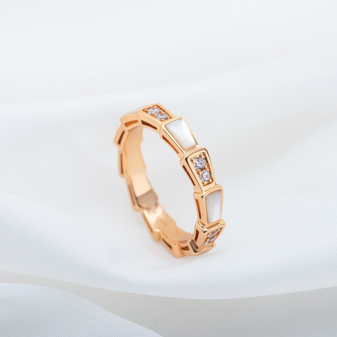 [Auream]SERPENTI RING PINK GOLD DIAMOND MOP 3MM