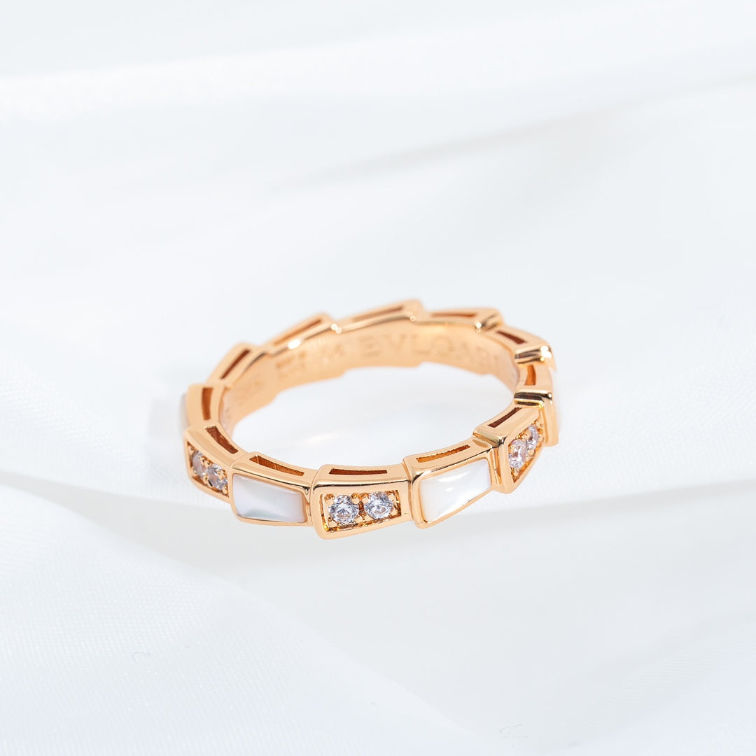 [Auream]SERPENTI RING PINK GOLD DIAMOND MOP 3MM