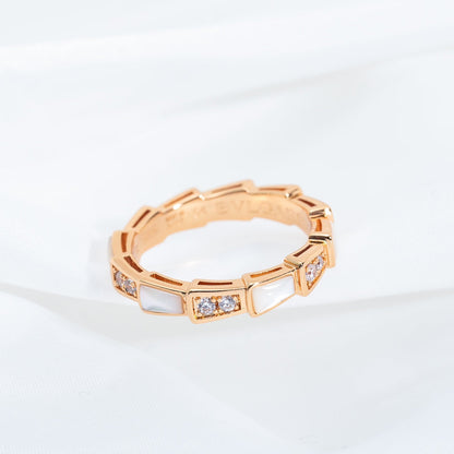 [Auream]SERPENTI RING PINK GOLD DIAMOND MOP 3MM