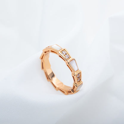 [Auream]SERPENTI RING PINK GOLD DIAMOND MOP 3MM
