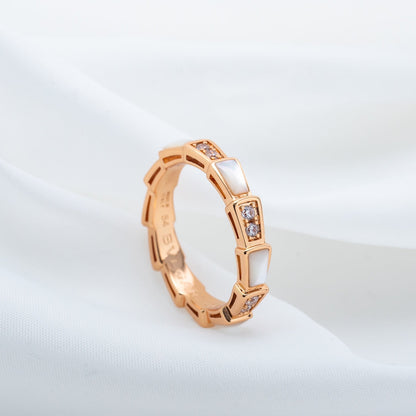 [Auream]SERPENTI RING PINK GOLD DIAMOND MOP 3MM