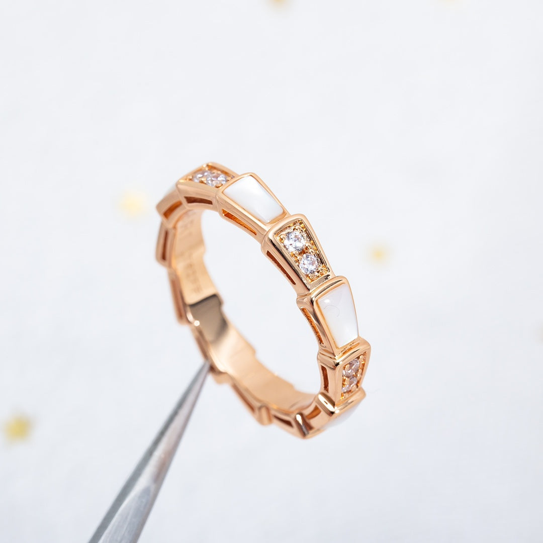 [Auream]SERPENTI RING PINK GOLD DIAMOND MOP 3MM