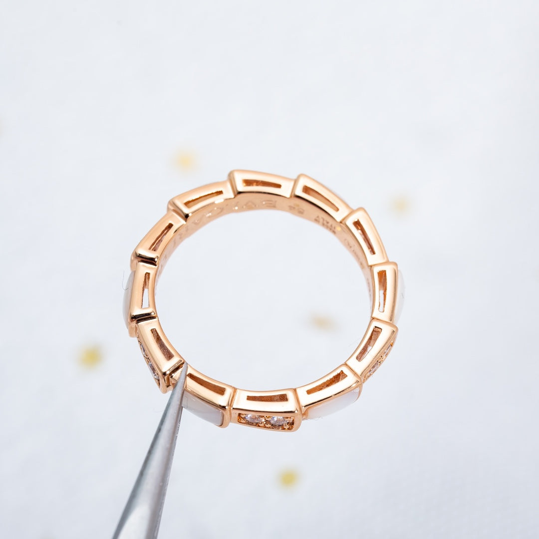[Auream]SERPENTI RING PINK GOLD DIAMOND MOP 3MM