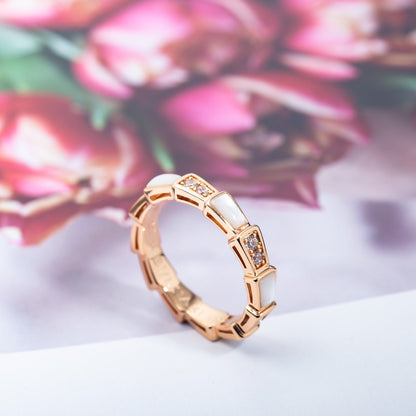 [Auream]SERPENTI RING PINK GOLD DIAMOND MOP 3MM