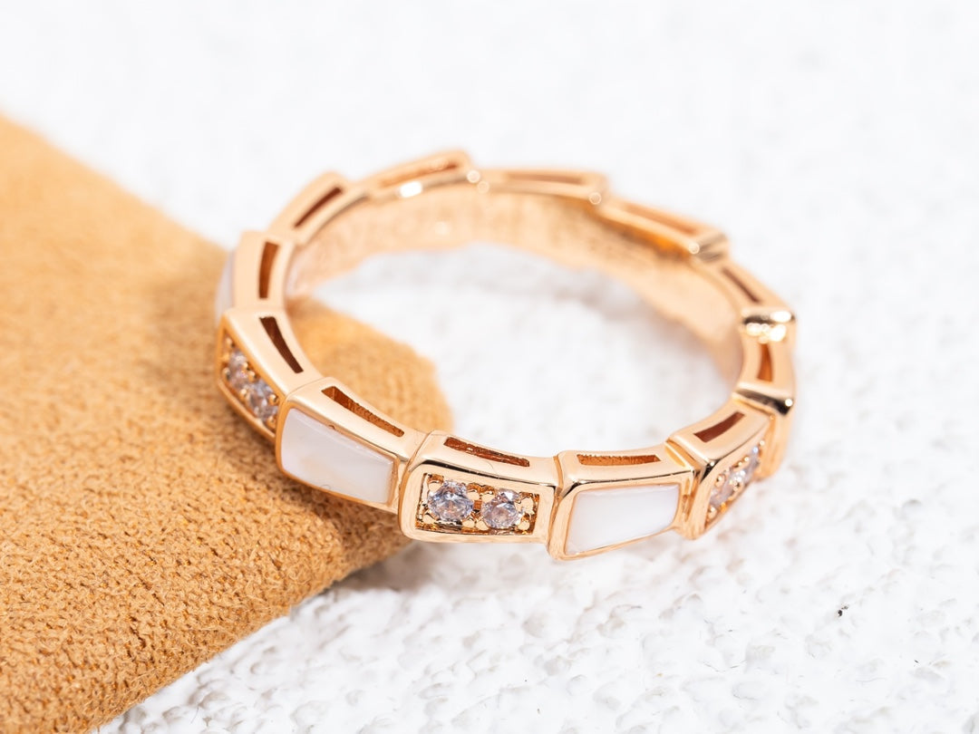 [Auream]SERPENTI RING PINK GOLD DIAMOND MOP 3MM