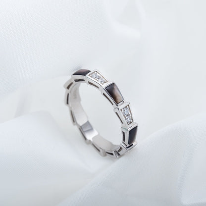 [Auream]SERPENTI RING SILVER  DIAMOND BLACK MOP 3MM