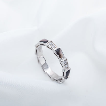 [Auream]SERPENTI RING SILVER  DIAMOND BLACK MOP 3MM