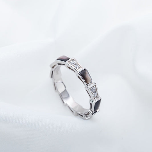 [Auream]SERPENTI RING SILVER  DIAMOND BLACK MOP 3MM