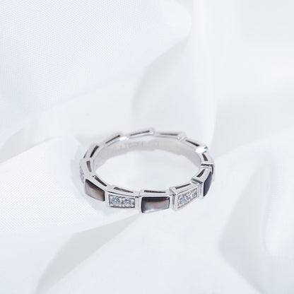 [Auream]SERPENTI RING SILVER  DIAMOND BLACK MOP 3MM