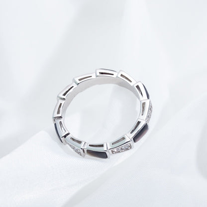 [Auream]SERPENTI RING SILVER  DIAMOND BLACK MOP 3MM