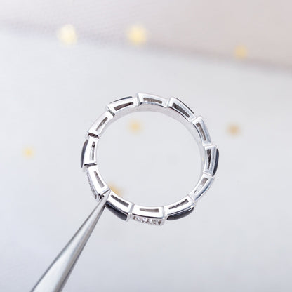 [Auream]SERPENTI RING SILVER  DIAMOND BLACK MOP 3MM