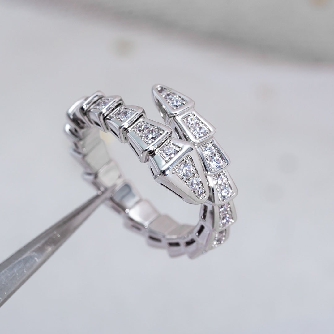 [Auream]SERPENTI RING SILVER DIAMOND PAVED 4MM