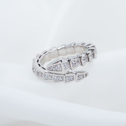 [Auream]SERPENTI RING SILVER DIAMOND PAVED 4MM
