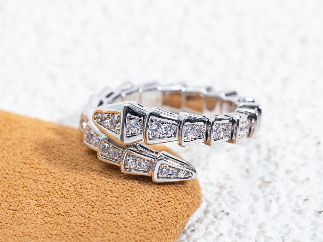 [Auream]SERPENTI RING SILVER DIAMOND PAVED 4MM
