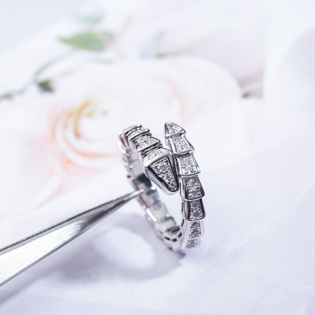 [Auream]SERPENTI RING SILVER DIAMOND PAVED 4MM