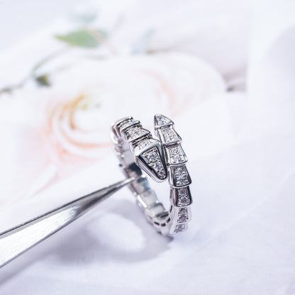 [Auream]SERPENTI RING SILVER DIAMOND PAVED 4MM