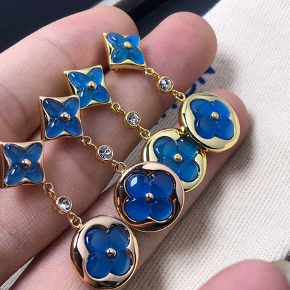 [Auream]STAR AND SUN AGATE DIAMOND EARRINGS