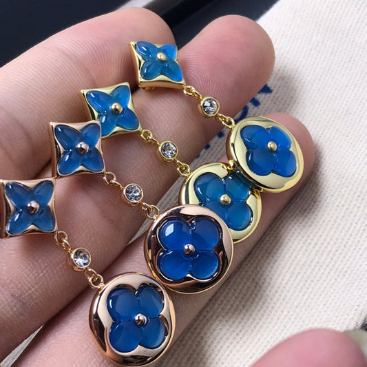 [Auream]STAR AND SUN AGATE DIAMOND EARRINGS