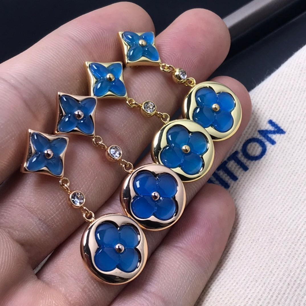 [Auream]STAR AND SUN AGATE DIAMOND EARRINGS