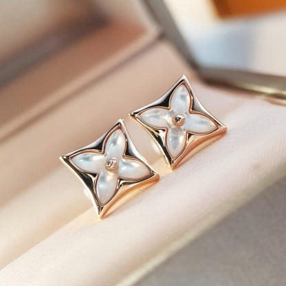 [Auream]STAR MOP PINK GOLD EARRINGS