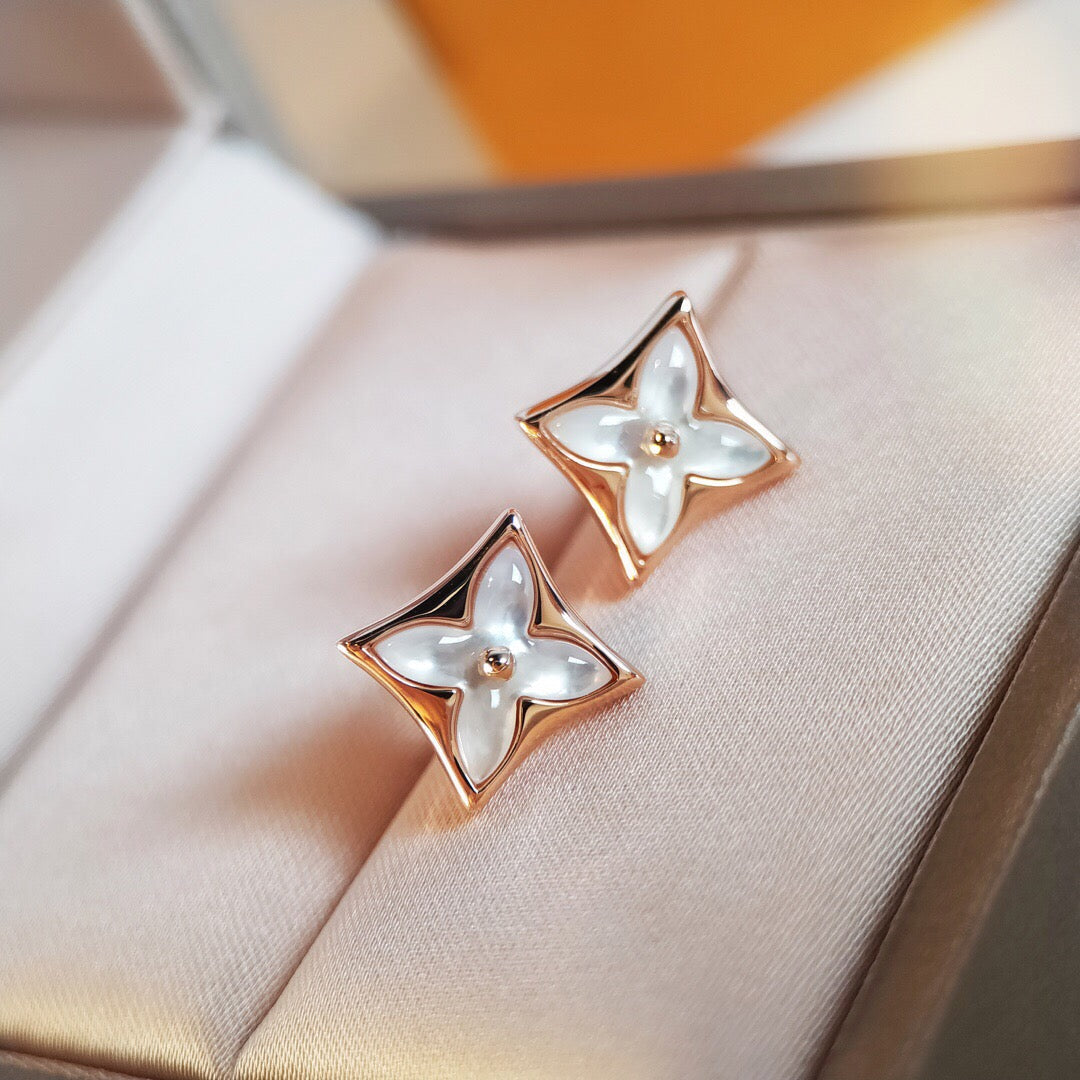[Auream]STAR MOP PINK GOLD EARRINGS