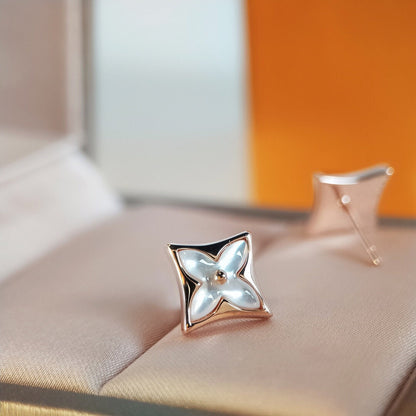 [Auream]STAR MOP PINK GOLD EARRINGS