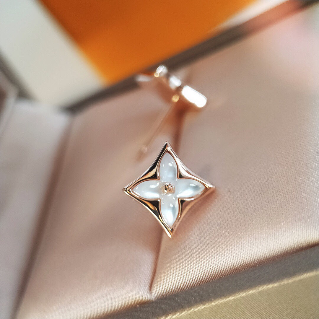 [Auream]STAR MOP PINK GOLD EARRINGS