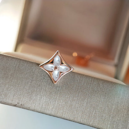 [Auream]STAR MOP PINK GOLD EARRINGS