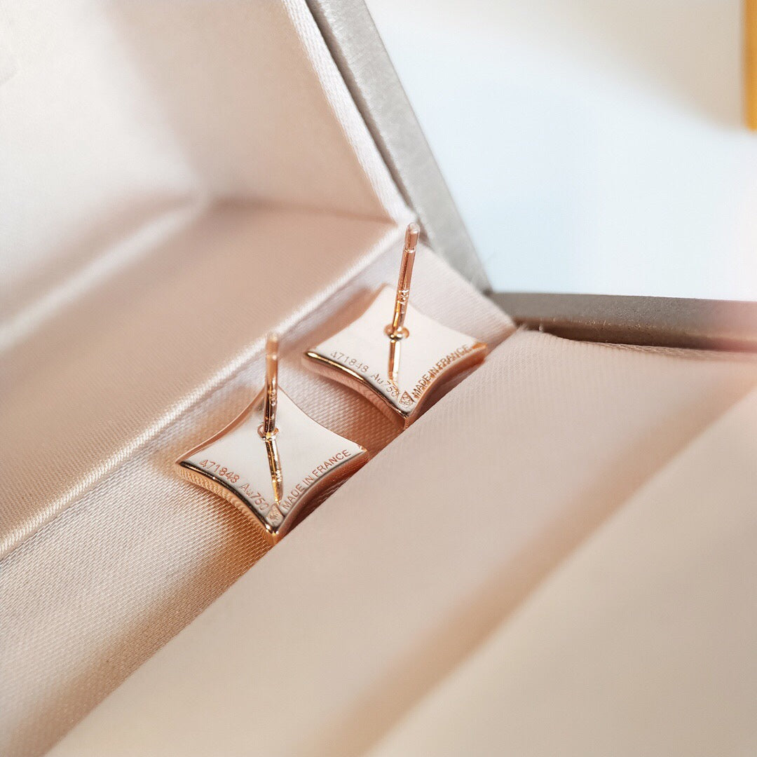 [Auream]STAR MOP PINK GOLD EARRINGS