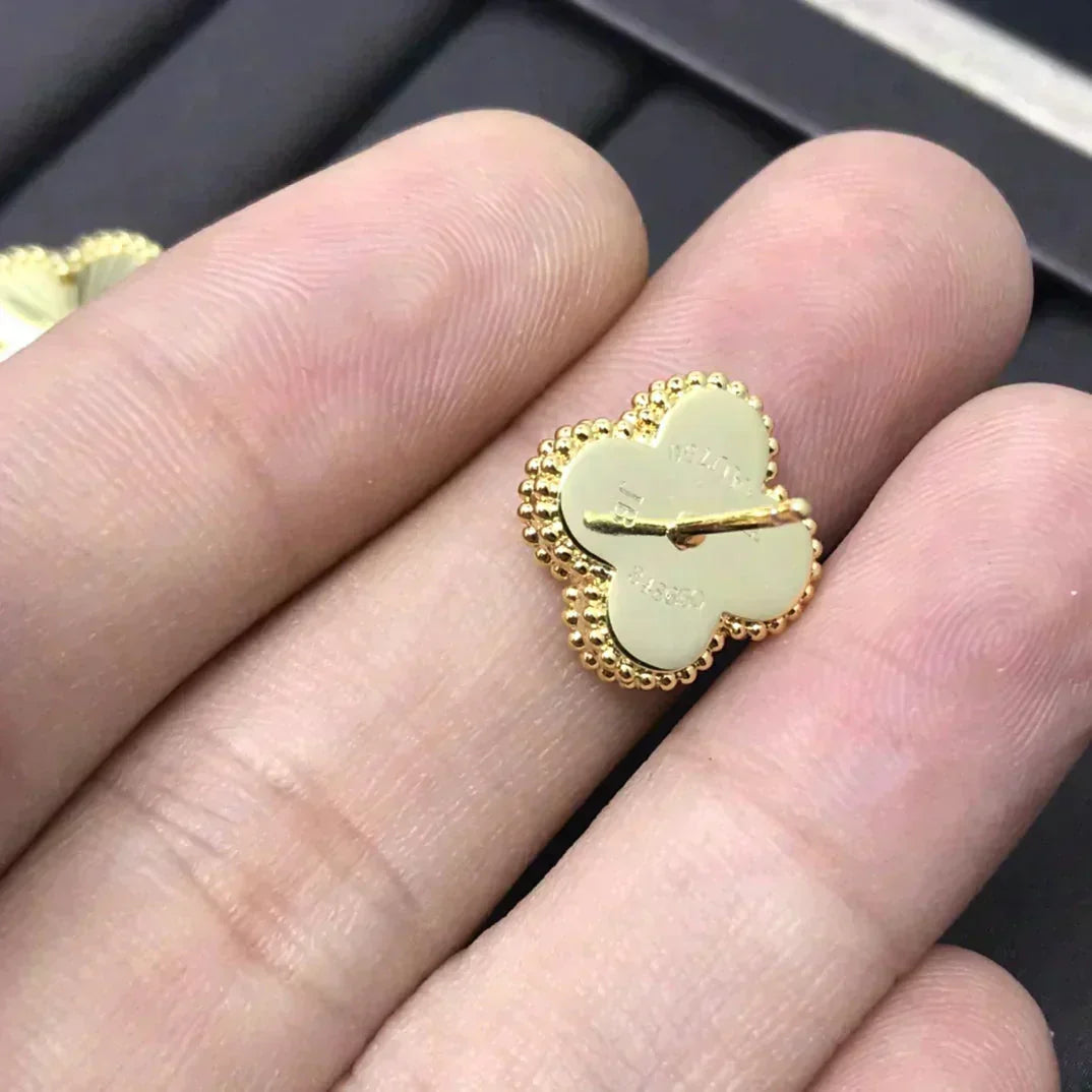 [Auream]CLOVER MINI 9.5MM LASER EARRINGS