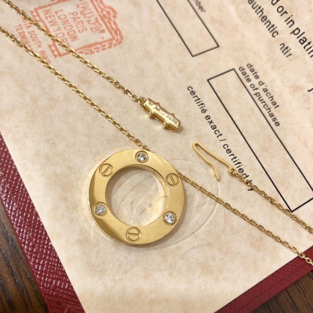 [Auream]LOVE NECKLACE 16MM 3 DIAMONDS