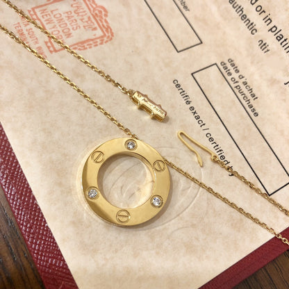 [Auream]LOVE NECKLACE 16MM 3 DIAMONDS