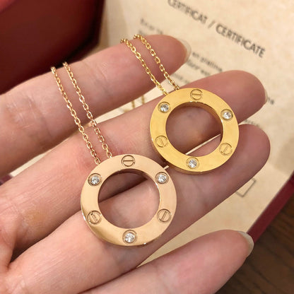 [Auream]LOVE NECKLACE 16MM 3 DIAMONDS