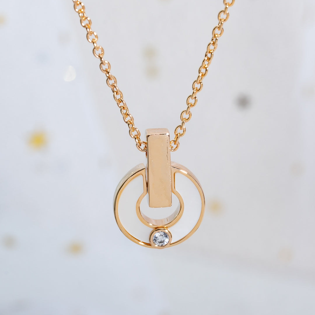 [Auream]GARI NECKLACE PINK GOLD MOP