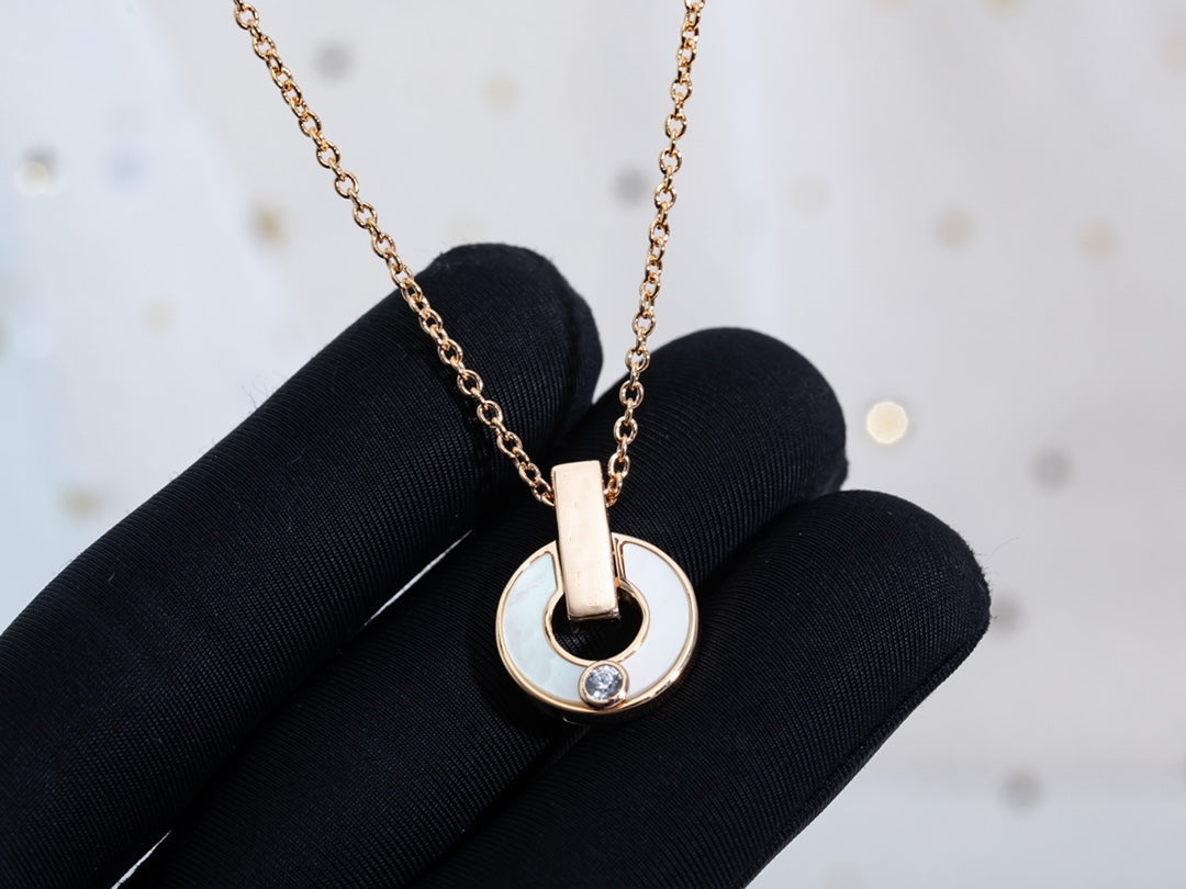 [Auream]GARI NECKLACE PINK GOLD MOP