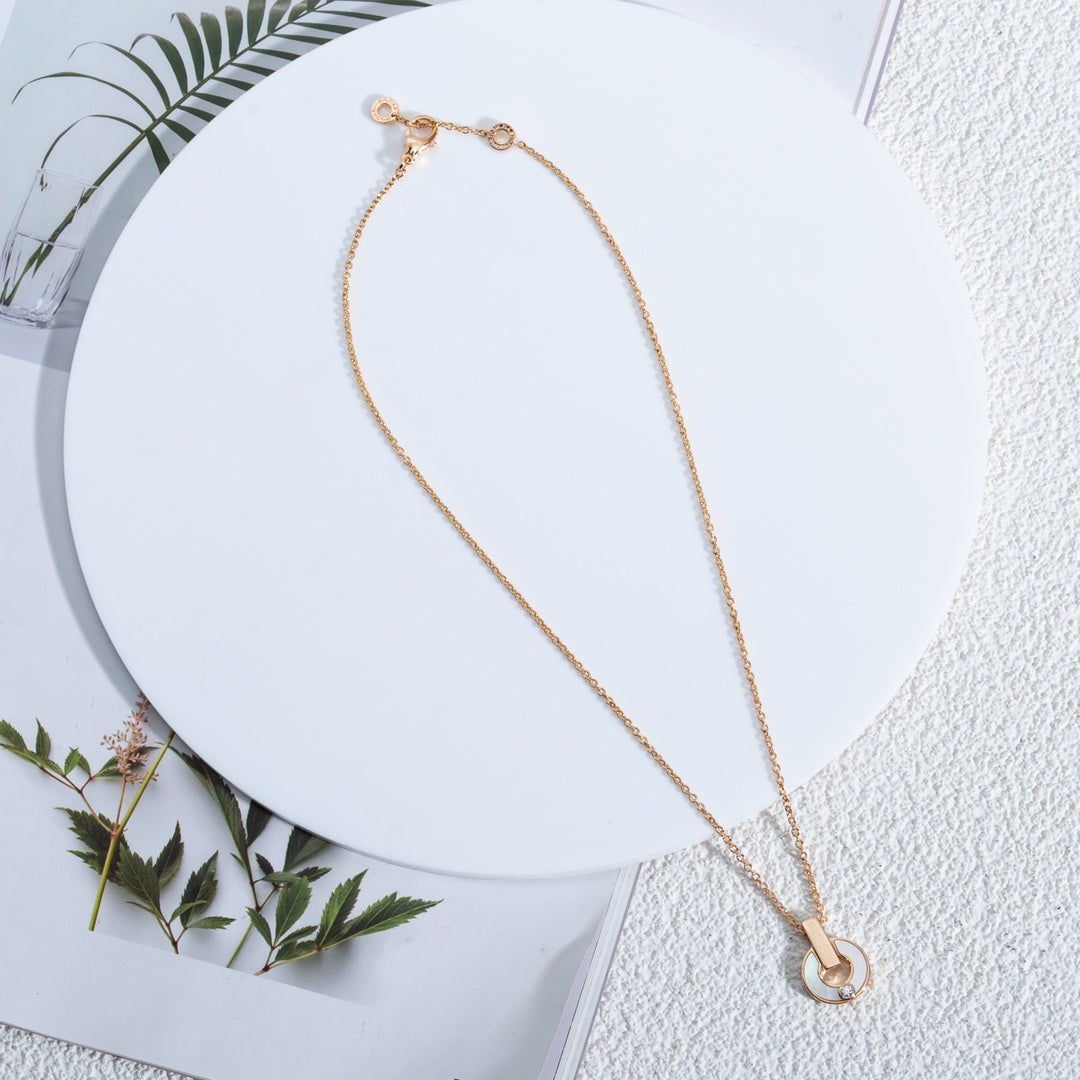 [Auream]GARI NECKLACE PINK GOLD MOP