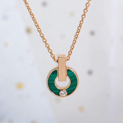[Auream]GARI NECKLACE PINK GOLD MALACHITE