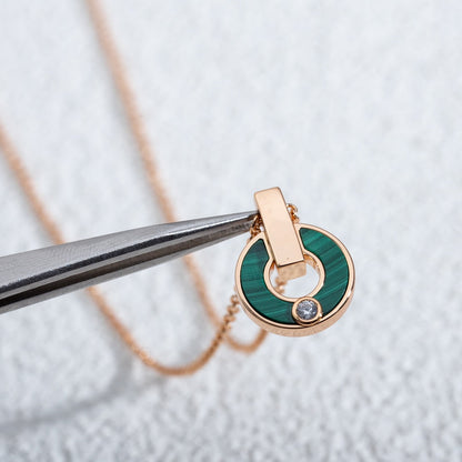 [Auream]GARI NECKLACE PINK GOLD MALACHITE