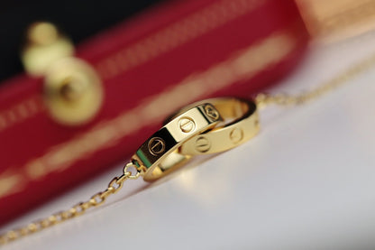 [Auream]LOVE NECKLACE DOUBLE RING GOLD