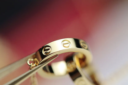 [Auream]LOVE NECKLACE DOUBLE RING GOLD