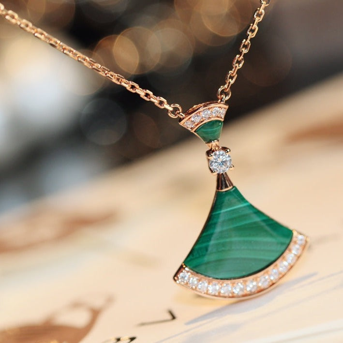 [Auream]DREAM NECKLACE MALACHITE DIAMOND