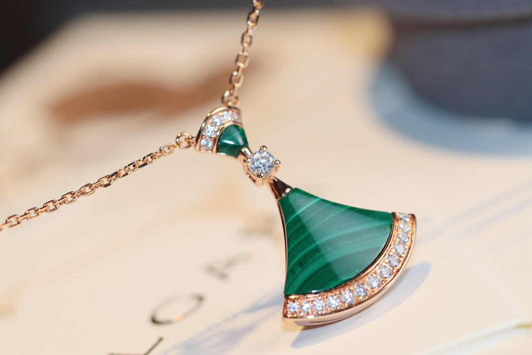 [Auream]DREAM NECKLACE MALACHITE DIAMOND