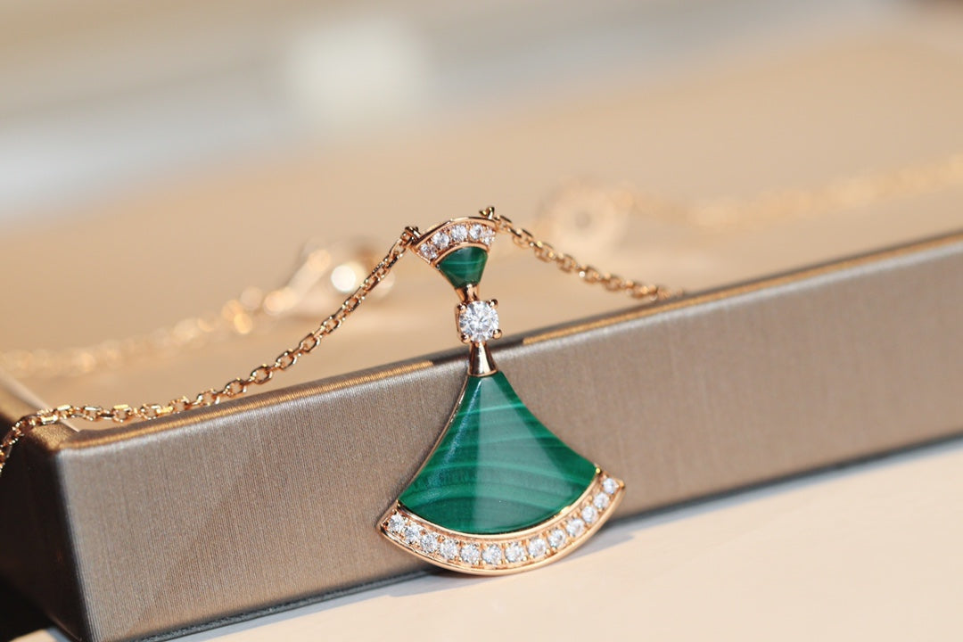 [Auream]DREAM NECKLACE MALACHITE DIAMOND
