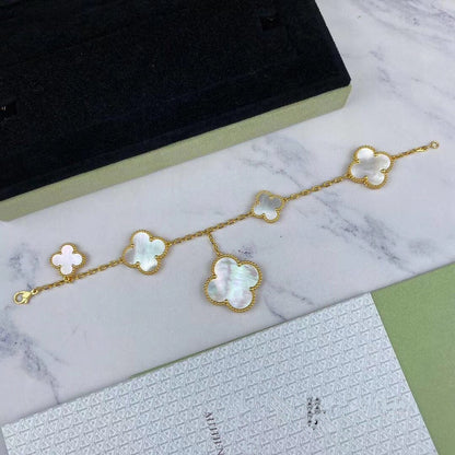 [Auream]MAGIC CLOVER MOP GOLD BRACELET 5 MOTIFS