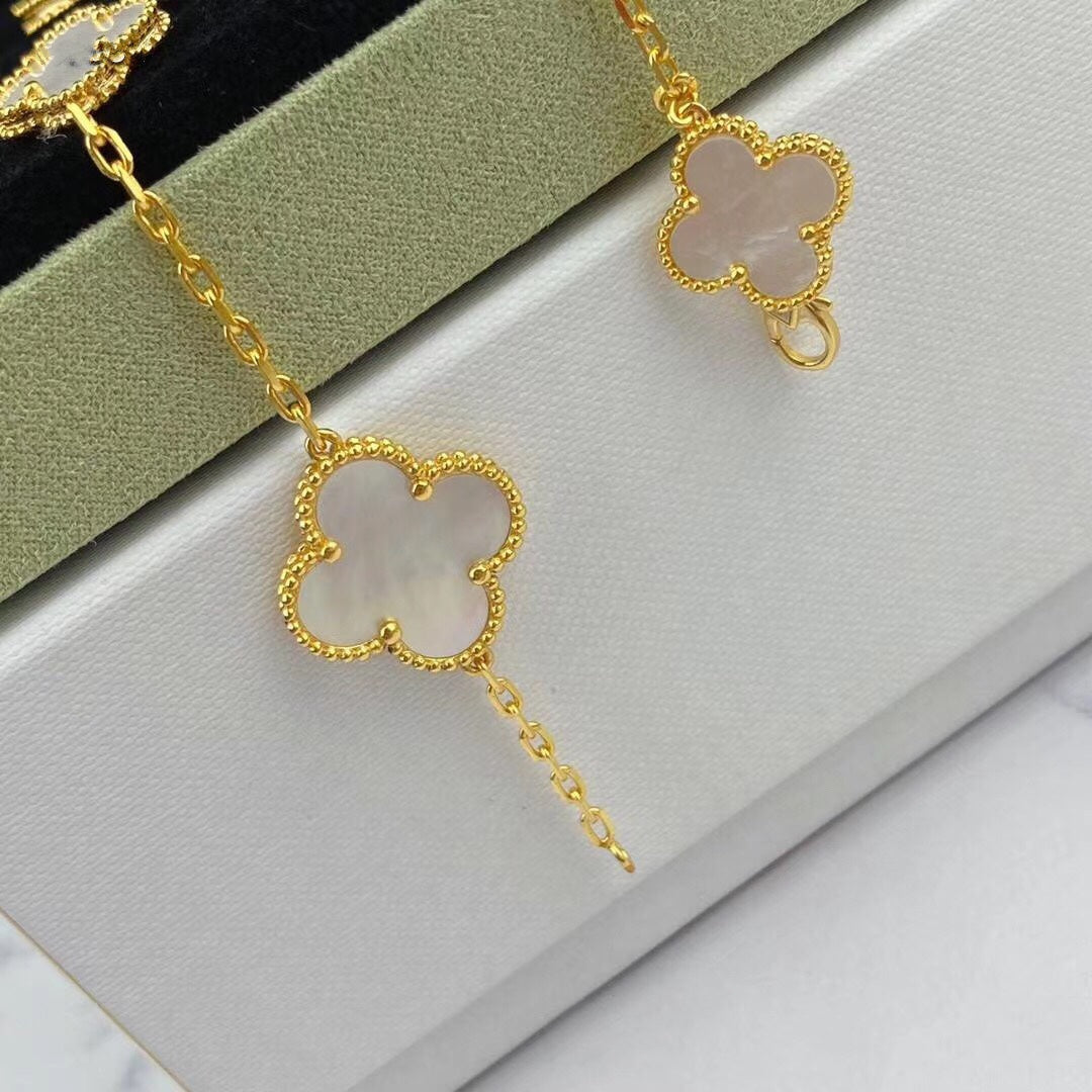 [Auream]MAGIC CLOVER MOP GOLD BRACELET 5 MOTIFS