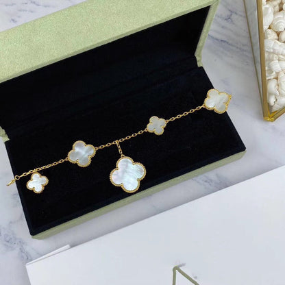 [Auream]MAGIC CLOVER MOP GOLD BRACELET 5 MOTIFS