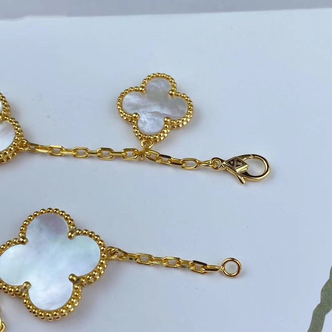 [Auream]MAGIC CLOVER MOP GOLD BRACELET 5 MOTIFS